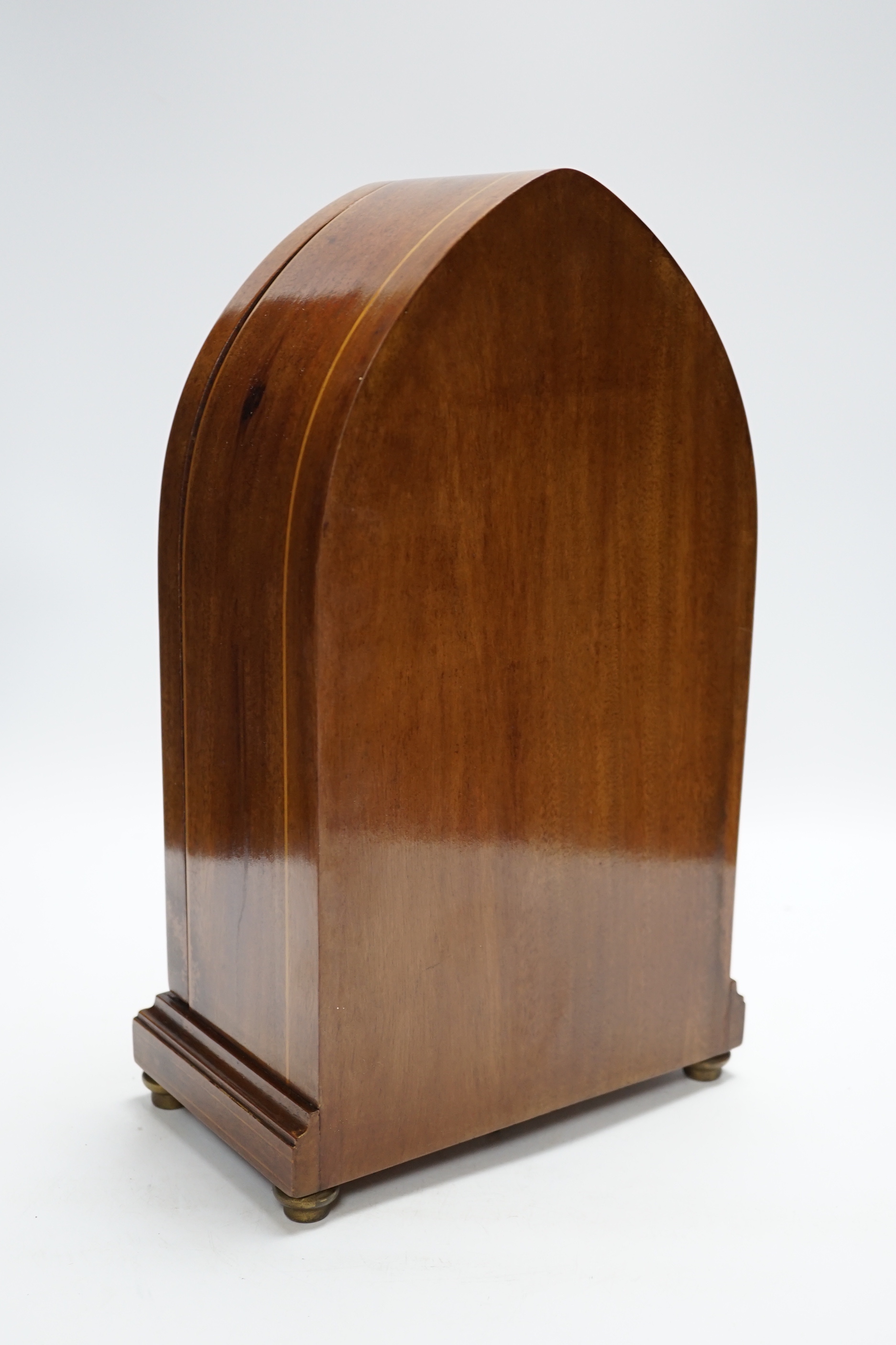 An early 20th century electro magnetic Boulle clock with inlaid case, height 36.5cm